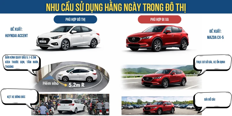 đánh giá các hãng xe hơi theo nhu cầu sử dụng hằng ngày